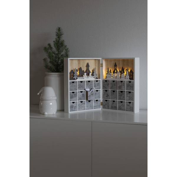 Calendrier de l'avent lumineux 8 leds  à piles 36.5 cm 8 LED blanc chaud