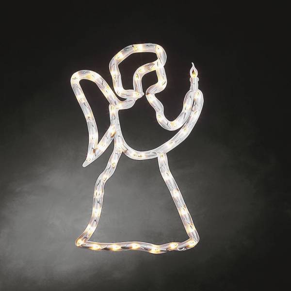 Silhouette fenêtre lumineuse ange de noël 50cm 50 LED blanc chaud Konstsmide