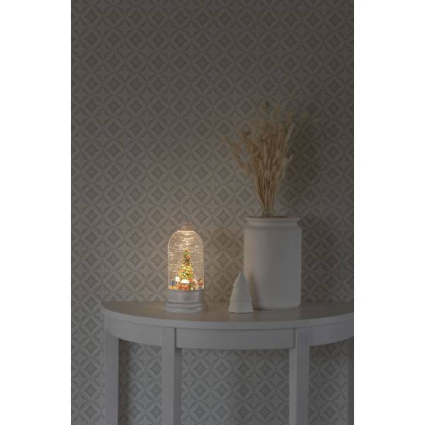 Lanterne lumineuse marché Noël rotative minuterie 27.2cm 1 LED blanc chaud Konstsmide