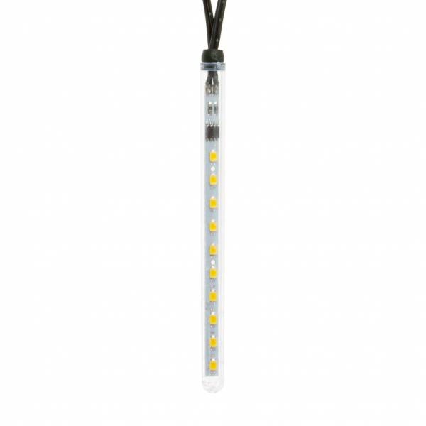 Guirlande lumineuse chute de neige 9,5m 20 mini tubes stalactite blanc chaud câble vert