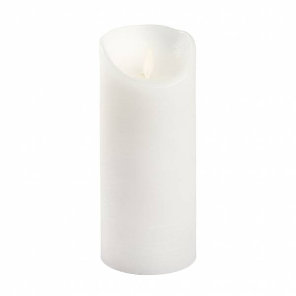 Bougie LED à piles en cire naturelle Blanche Flamme en mouvement H18cm Timer Blanc chaud