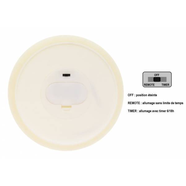 Bougie LED en vraie cire Ivoire à piles 3 flammes oscillantes H35cm Blanc chaud Timer