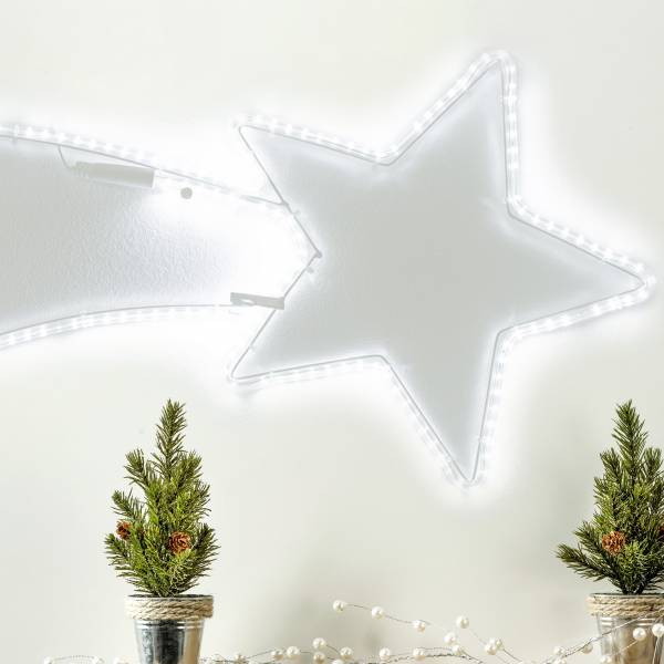 Etoile filante lumineuse flash 192 led blanc froid 65CM IP44