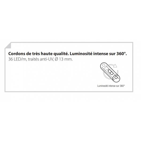 Cordon lumineux LED 360° bleu fixe 45M 230V extérieur professionnel Leblanc 