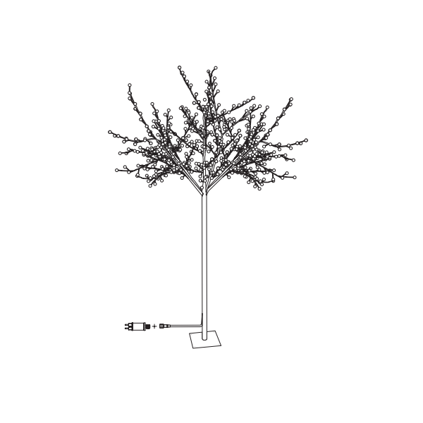 Arbre lumineux mini boules 2.4M 600 LED scintillant blanc chaud Extérieur Leblanc