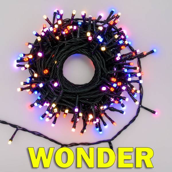 Guirlande lumineuse Wonder minuteur 10M 500 LED RGB multicolore à télécommande câble vert