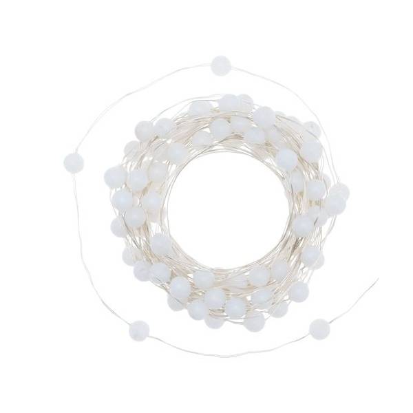 Guirlande lumineuse mini sphère 10M 100 micro LED multicolore câble métallique argenté IP44 Lotti