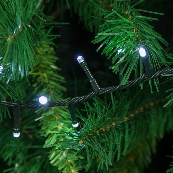 Guirlande 1000 LED 20m Mini BOA Bl. Froid Timer Vert 8 Effets