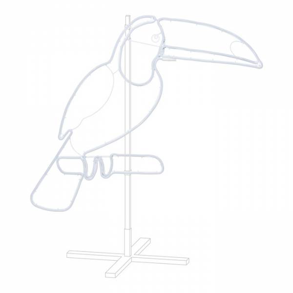 Lampe néon déco toucan 560 LED bleu et orange 90x95 cm IP44 24V