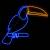 Lampe néon déco toucan 560 LED bleu et orange 90x95 cm IP44 24V