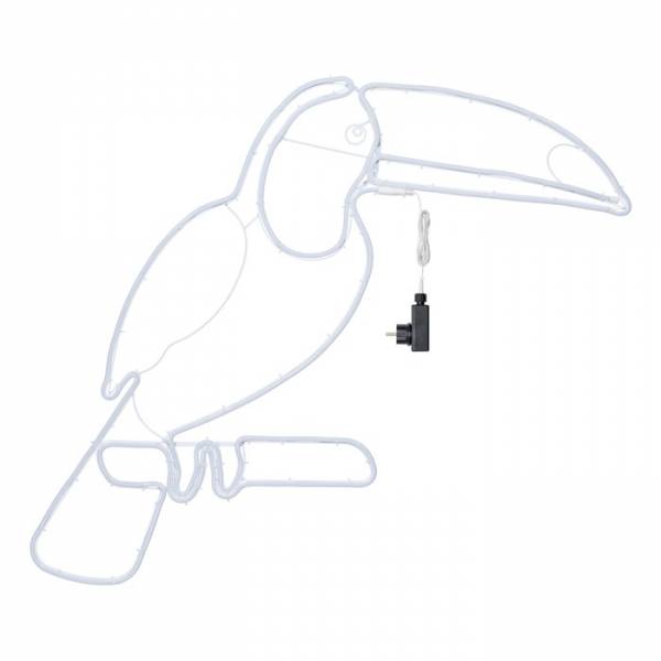 Lampe néon déco toucan 560 LED bleu et orange 90x95 cm IP44 24V