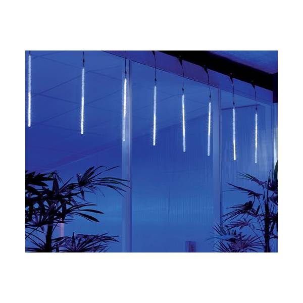 Guirlande Mini Droplight stalactites H50cm chute de neige 2,5m 144 LED blanc froid 230V IP44 extérieur Leblanc Chromex