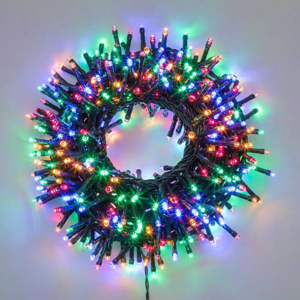 Guirlande 30M 1500 LED Mini BOA multicolore minuteur 8 programmes câble vert foncé Lotti