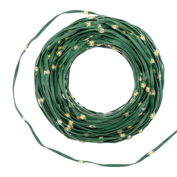 Guirlande lumineuse gouttes 45m 600 LED haute luminosité ambré 8 animations câble vert IP44