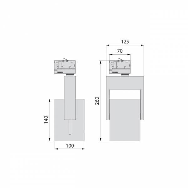 Spot sur rail 30w blanc led Triphasés orientable 2400Lm 38° blanc neutre 4000k PRO