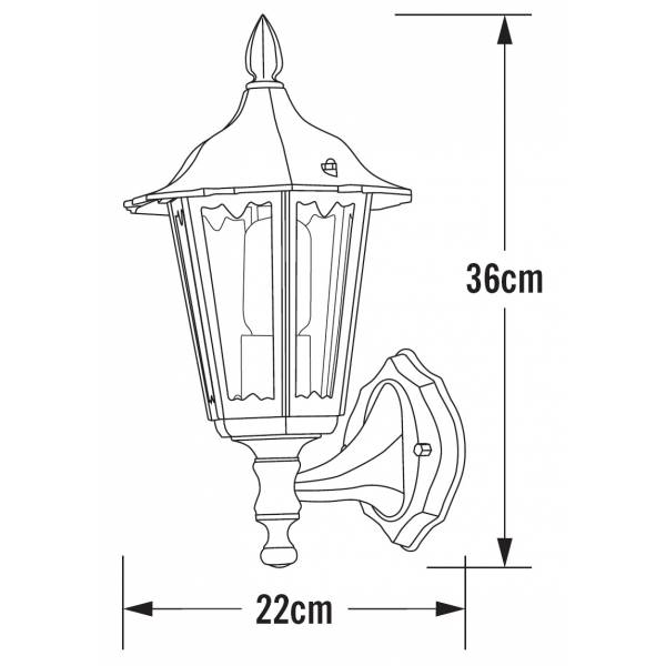 Applique murale ancienne lanterne noir extérieure Firenze haute Aluminium IP43 E27 professionnelle Konstsmide