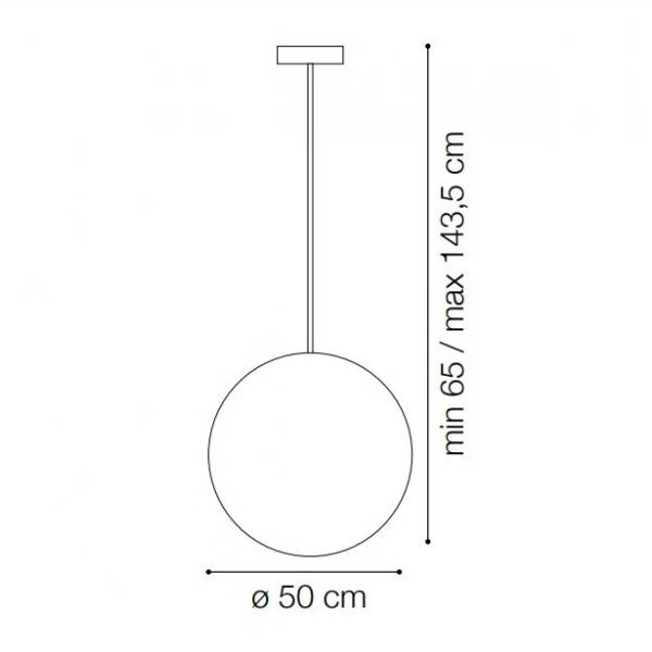 Suspension boule 50cm plastique blanc IP44 extérieur E27