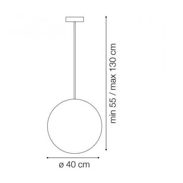 Suspension boule 40CM guinguette E27 plastique blanc IP44 extérieur