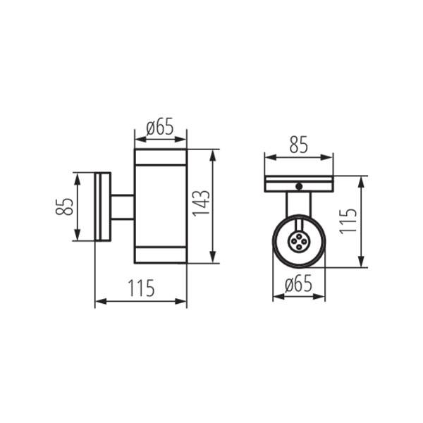 Applique extérieur double lumière haut et bas GU10 IP54