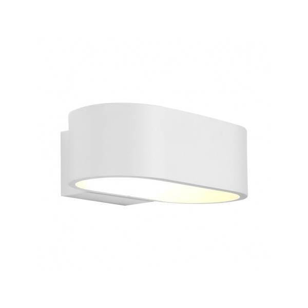 Applique murale ovale éclairage haut bas blanche led 6w blanc chaud