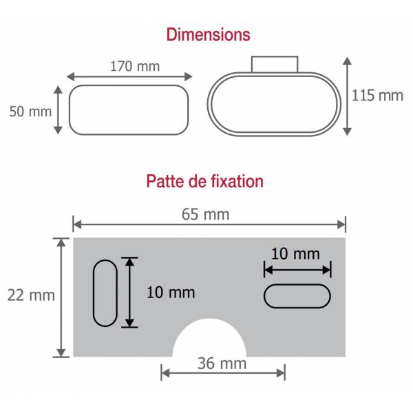 Applique murale ovale éclairage haut bas blanche led 6w blanc chaud