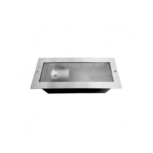 Spot encastrable LED extérieur rectangle E27 Finition Inox professionnel