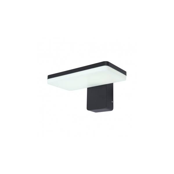 Applique LED extérieure éclairage bas gris anthracite IP65 blanc chaud 3000K 1100lm 12W professionnelle