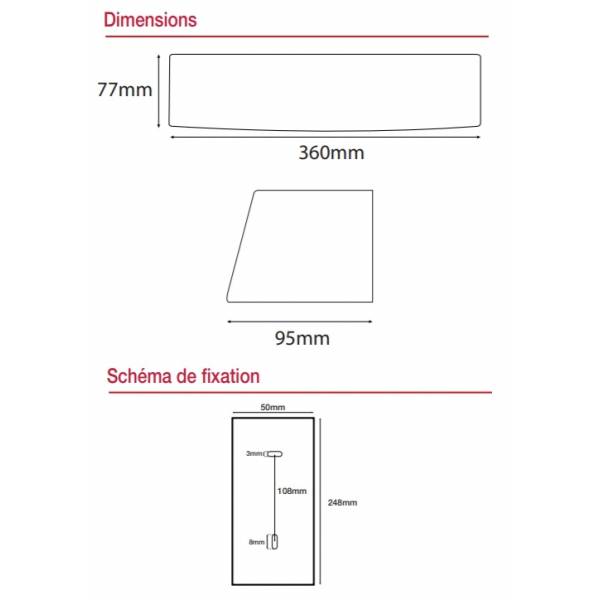 Applique murale led rectangle horizontal gris anthracite E27 alu extérieur