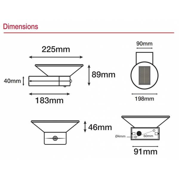 Applique solaire extérieure avec détecteur de mouvement anthracite soucoupe blanc chaud IP54 professionnelle