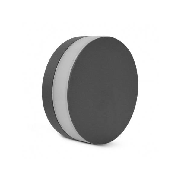 Applique murale LED extérieur design rond gris cercle blanc 10W blanc neutre IP54 professionnelle