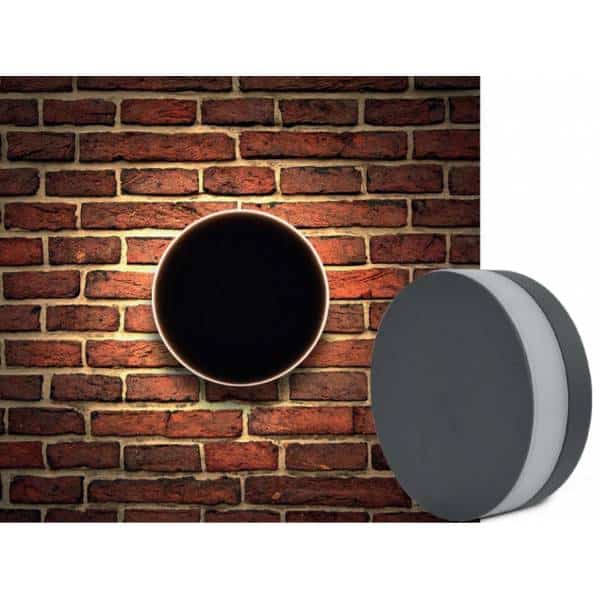 Applique murale LED extérieur design rond gris cercle blanc 10W blanc neutre IP54