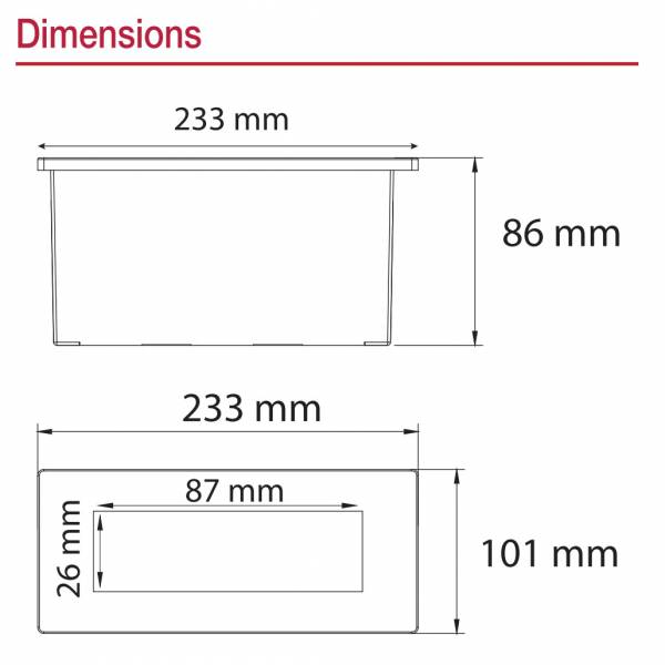 Spot encastrable LED extérieur rectangle E27 Finition Inox professionnel