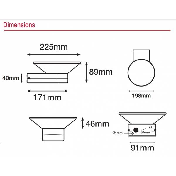 Applique murale extérieure 13W blanc chaud alu soucoupe gris anthracite IP54 professionnelle