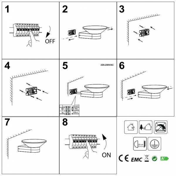 Applique murale extérieure 13W blanc chaud alu soucoupe gris anthracite IP54 professionnelle