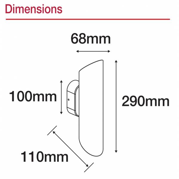 Applique murale extérieure GU10 cylindre double éclairage noir professionnelle