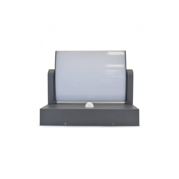 Applique murale extérieure orientable avec détecteur de mouvement 12W gris blanc neutre IP54