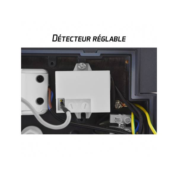 Applique murale extérieure orientable avec détecteur de mouvement 12W gris blanc neutre IP54