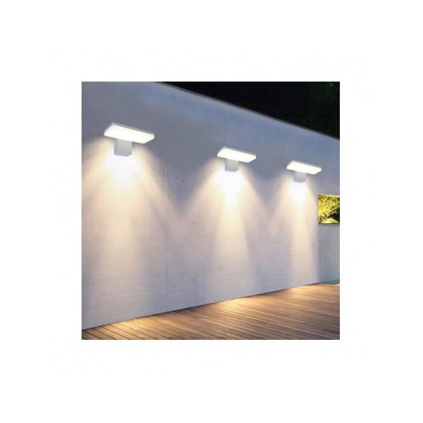 Applique LED extérieure éclairage bas blanche IP65 blanc chaud 3000K 1100lm 12W professionnelle