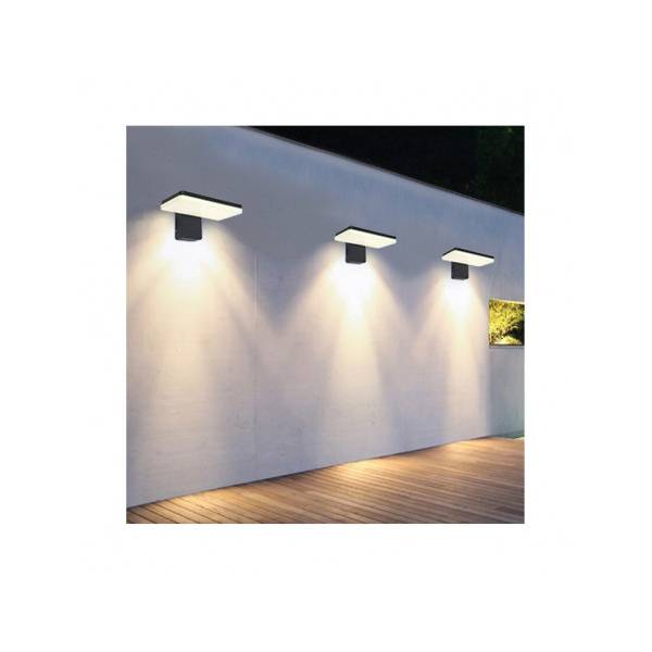 Applique LED extérieure éclairage bas gris anthracite IP65 blanc chaud 3000K 1100lm 12W professionnelle