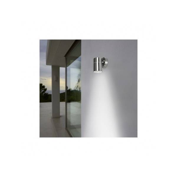 Applique murale extérieure spot cylindre inox 316 GU10 éclairage bas IP54 professionnel