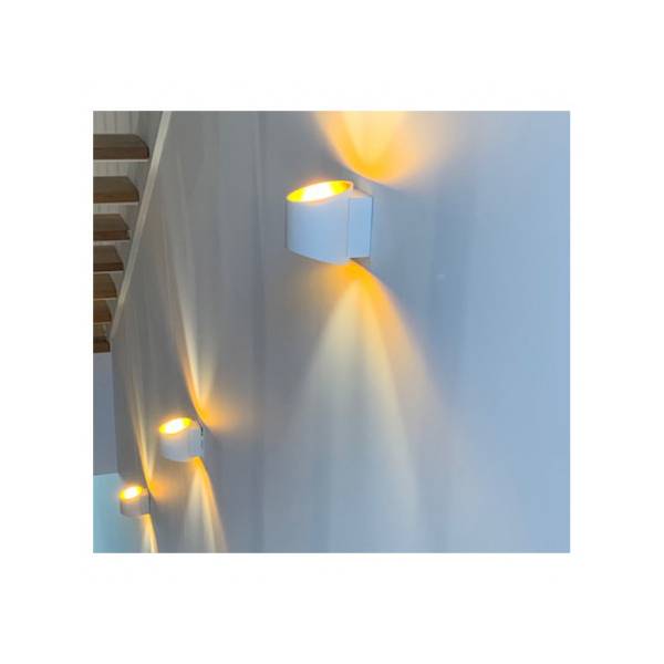 Applique murale led cylindre oblique éclairage haut et bas blanc doré G9 alu