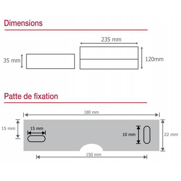 Applique murale LED Design rectangle blanc 6W blanc chaud 3000K 545lm professionnelle