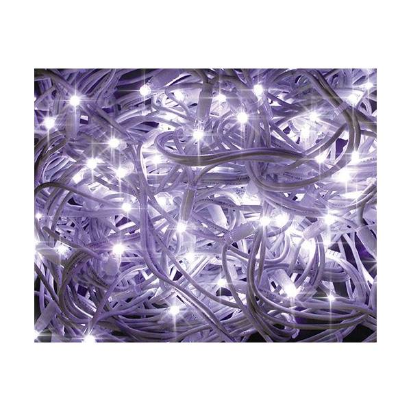 Guirlande lumineuse crépitante 20M 140 led blanc froid 230 V câble blanc