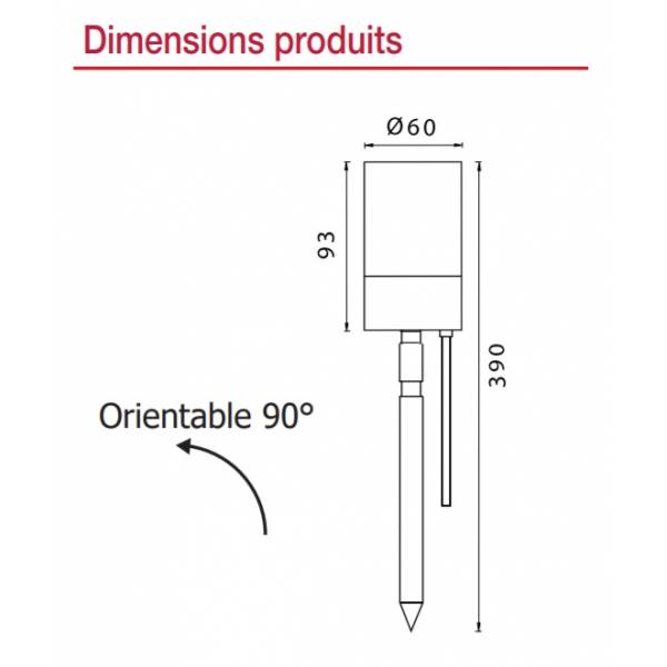 Spot piquet extérieur orientable GU5.3 Inox 304 IP54 12V professionnel