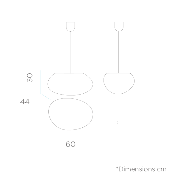 Lampe suspension extérieure galet blanc PETRA 60 culot E27 professionnelle