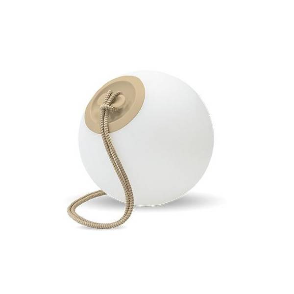 Suspension LED extérieur sans fil boule blanche RGBW 128 couleurs NORAI corde beige étanche IP65