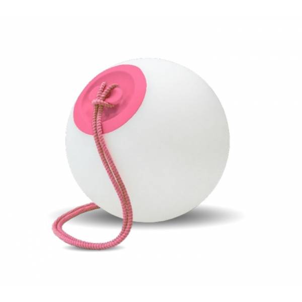 Suspension LED extérieur sans fil boule blanche rechargeable RGBW NORAI corde rose étanche IP65