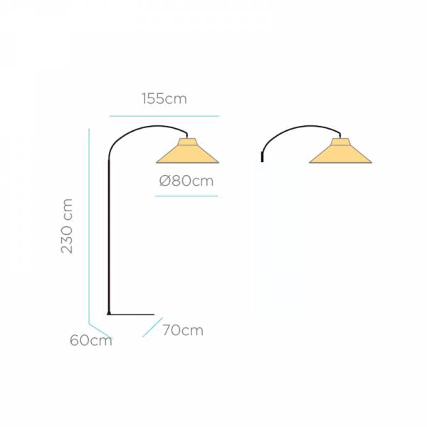 Lampe sur pied exterieure rotin NIZA 230 sans fil LED rechargeable