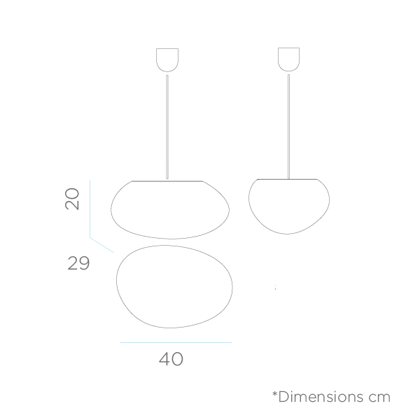 Lampe suspension extérieure galet blanc PETRA 40 culot E27 professionnelle