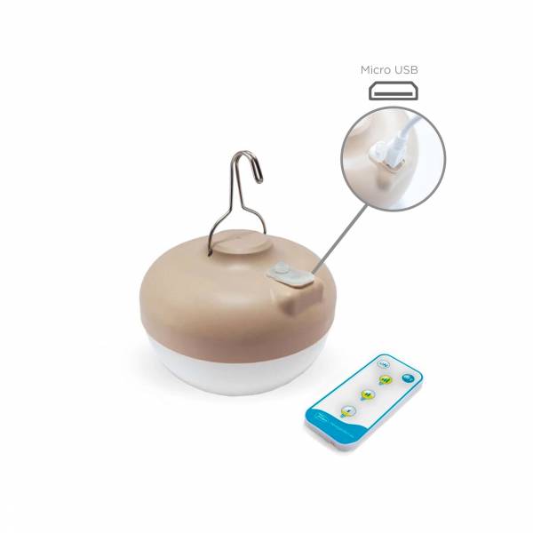 Lampe suspension rechargeable sans fil coupole rotin LED blanc chaud 2700K BOSSA IP54 extérieur